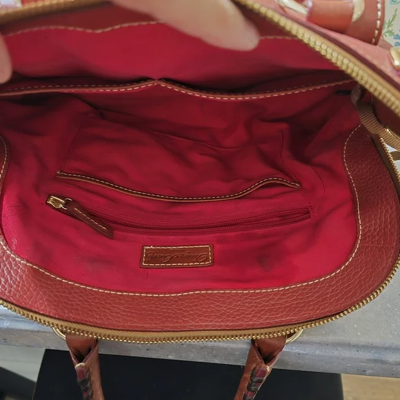 Beautiful red leather Dooney & Bourke purse with crossbody option